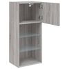 vidaXL TV Cabinet Grey Sonoma Engineered Wood, Glass Medium Modern