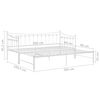 vidaXL Pull-out Sofa Bed Frame without Mattress White Metal 90 x 78.7 "