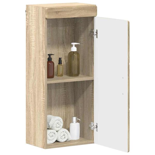 vidaXL Bathroom Wall Cabinet TULUM Sonoma Oak 14.57 x 9.65 x 33.86 in