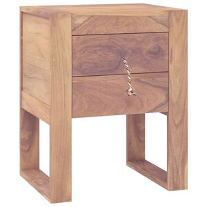 vidaXL Bedside Cabinet Natural Teak Solid Teak Wood