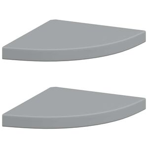 vidaXL Corner Shelf Set of 2 Gray Honeycomb MDF, metal Small