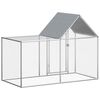 vidaXL Chicken Coop Silver Galvanized Steel Large Durable Chicken Coop