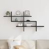 vidaXL Wall Shelf Black Oak 124,5x18x60,5 cm Engineered Wood