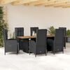 vidaXL Garden Dining Set Black
