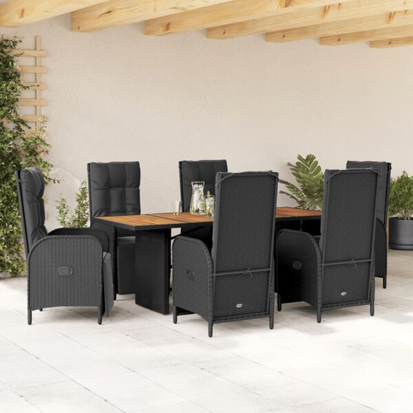 vidaXL Garden Dining Set Black