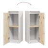 vidaXL Wall Cabinet Set of 2 White Solid pine wood Medium Wall Cabinet