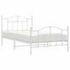 vidaXL Metal Bed Frame without Mattress with Footboard White 107 x 79.9 "