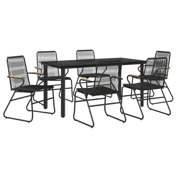 vidaXL Garden Dining Set Black