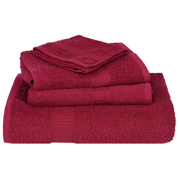 vidaXL Towel Set Bordeaux 100% Cotton Various Sizes Durable Towel Set