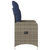 vidaXL Reclining Patio Chair with Cushions Gray Poly Rattan