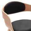 vidaXL Dining Chair Set of 4 Black and Natural Wood