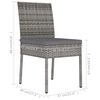 vidaXL Dining Set Gray Poly rattan, powder-coated steel, glass Standard