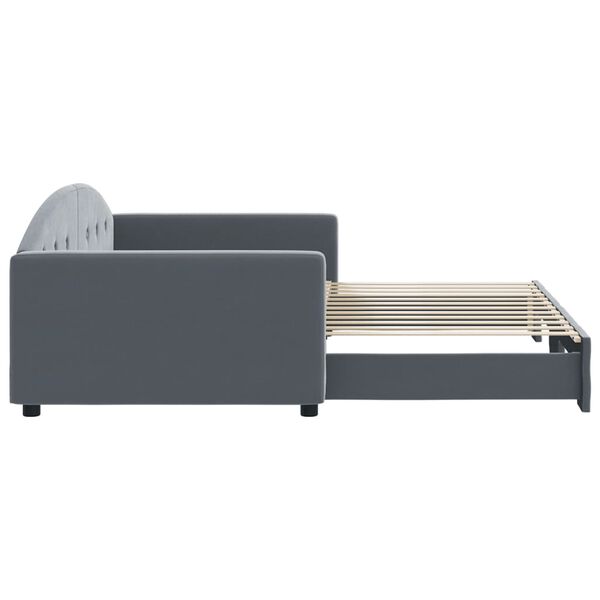 vidaXL Daybed With Trundle Dark Grey