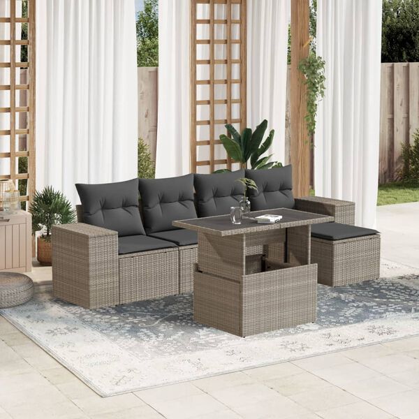 vidaXL Garden Sofa Set Light Grey, Anthracite