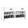 vidaXL Shoe Bench High gloss white Engineered wood, iron