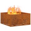 vidaXL Fire Pit Brown 23.62 x 23.62 x 11.81 in Steel