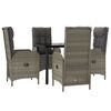 vidaXL Garden Dining Set Black and Grey