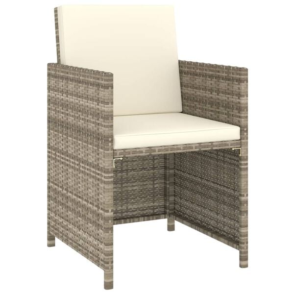 vidaXL Patio Dining Set Set of 6 Beige, Cream