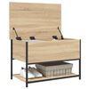 vidaXL Storage Bench Sonoma Oak Engineered Wood, Metal Medium