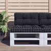 vidaXL Pallet Cushion Black Check Pattern 100% polyester 31.5 in x 15.7 in