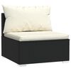 vidaXL Garden Lounge Set Black with cream cushions