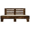 vidaXL Bed Frame Smoked Oak Engineered wood, metal, plywood King Durable