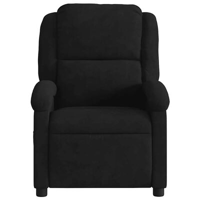 Front-facing view of a black recliner chair