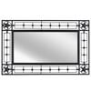 vidaXL Wall Mirror Black Powder-coated steel, Mirrored glass