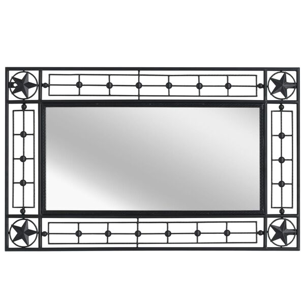 vidaXL Wall Mirror Black Powder-coated steel, Mirrored glass