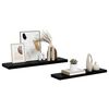vidaXL Wall Shelf Set of 2 High gloss black Honeycomb MDF, metal