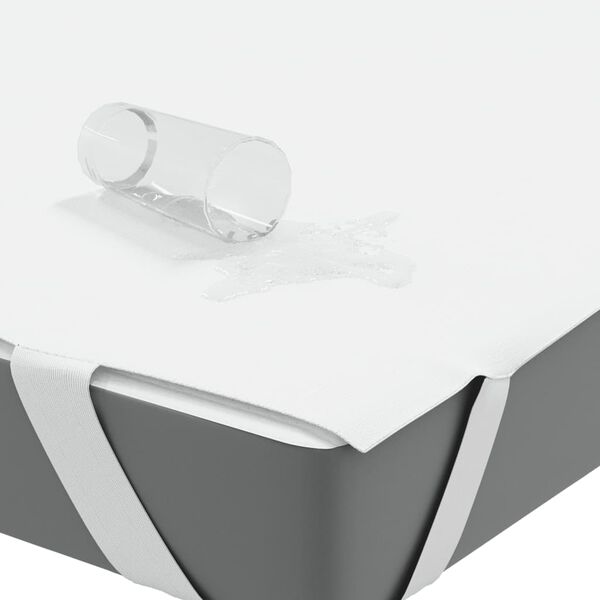 vidaXL Mattress Protector White Polyester with TPU backing 47.2 x 86.6 in