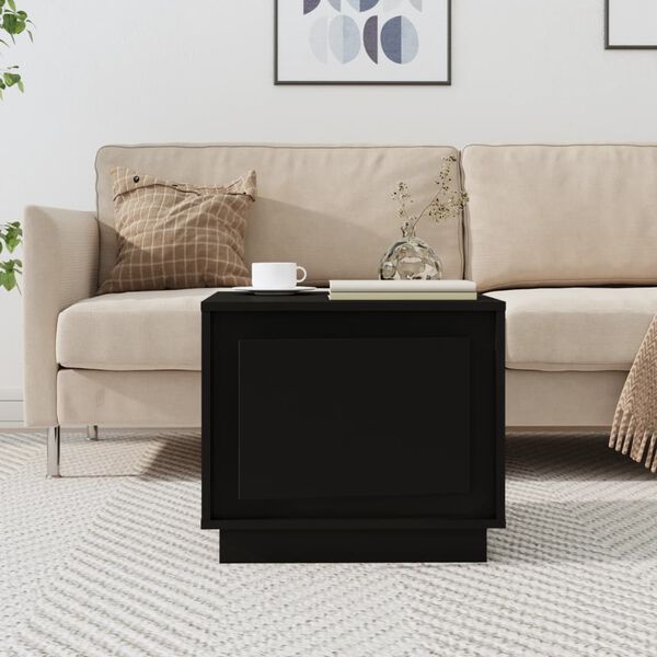 vidaXL Coffee Table Black Engineered Wood Medium Coffee Table