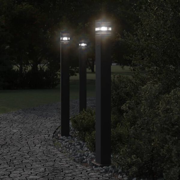 vidaXL Outdoor Floor Lamp Set of 3 Black
