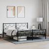 vidaXL Bed Frame Black Steel Super King Bed Frame Rectangular
