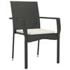 vidaXL Garden Dining Set Black, Cream White