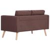 vidaXL Sofa Brown Polyester, Wood 2-seater Removable Covers Sofa