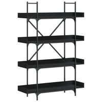 vidaXL Bookcase 4-Tier Black 39.4"x13"x57.3" Engineered Wood