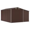 vidaXL Garden Shed Brown Galvanized Steel, Polypropylene Large