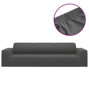 vidaXL Couch Slipcover Anthracite 100% Polyester jersey 4-Seater