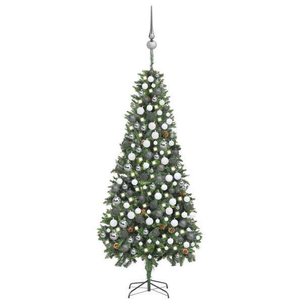 vidaXL Christmas Tree Green PVC, Iron, Plastic 82.7 in