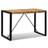 vidaXL Dining Table Brown and Black Solid rough mango wood 47.2 in