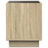 vidaXL Bedside Table Sonoma Oak Engineered wood, Glass 19.7x19.7x19.7 in