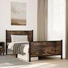 vidaXL Bed Frame Smoked Oak Steel, Engineered Wood Twin Bed Frame