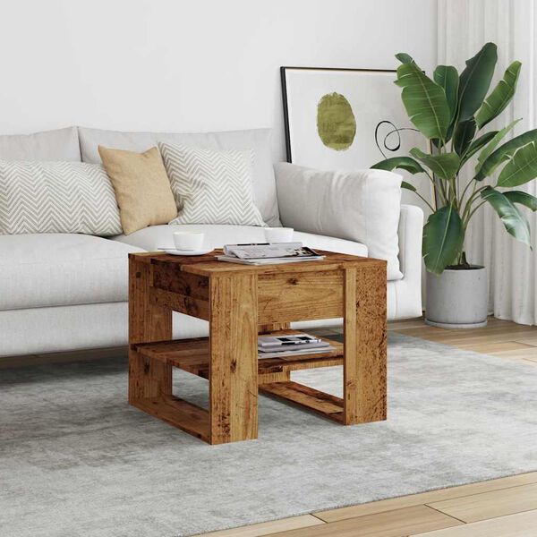 vidaXL Coffee Table Old Wood Engineered Wood Small Coffee Table