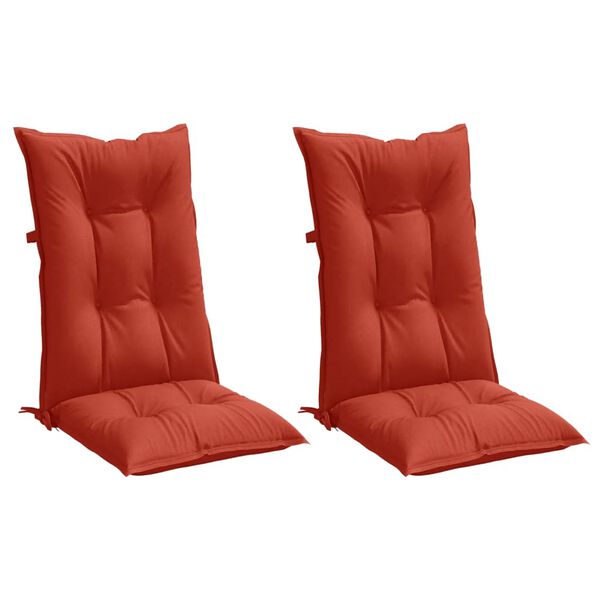 vidaXL Highback Chair Cushion Set of 2 Melange red 100% polyester