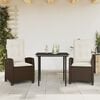 vidaXL Garden Dining Set Brown Powder-coated steel Medium