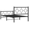 vidaXL Bed Frame Black Powder-Coated Steel 77.2 in x 39.4 in x 35.8 in