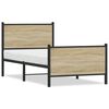 vidaXL Bed Frame Sonoma Oak Steel, Engineered Wood Twin Bed Frame