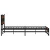 vidaXL Bed Frame Brown Oak Steel, Engineered Wood Double Bed Frame
