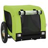 vidaXL Pet Bike Trailer Green and Black Oxford Fabric, Iron, PVC